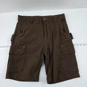 Rugged Wear mens flex cargo shorts brown canvas size 34 brown 5439‎